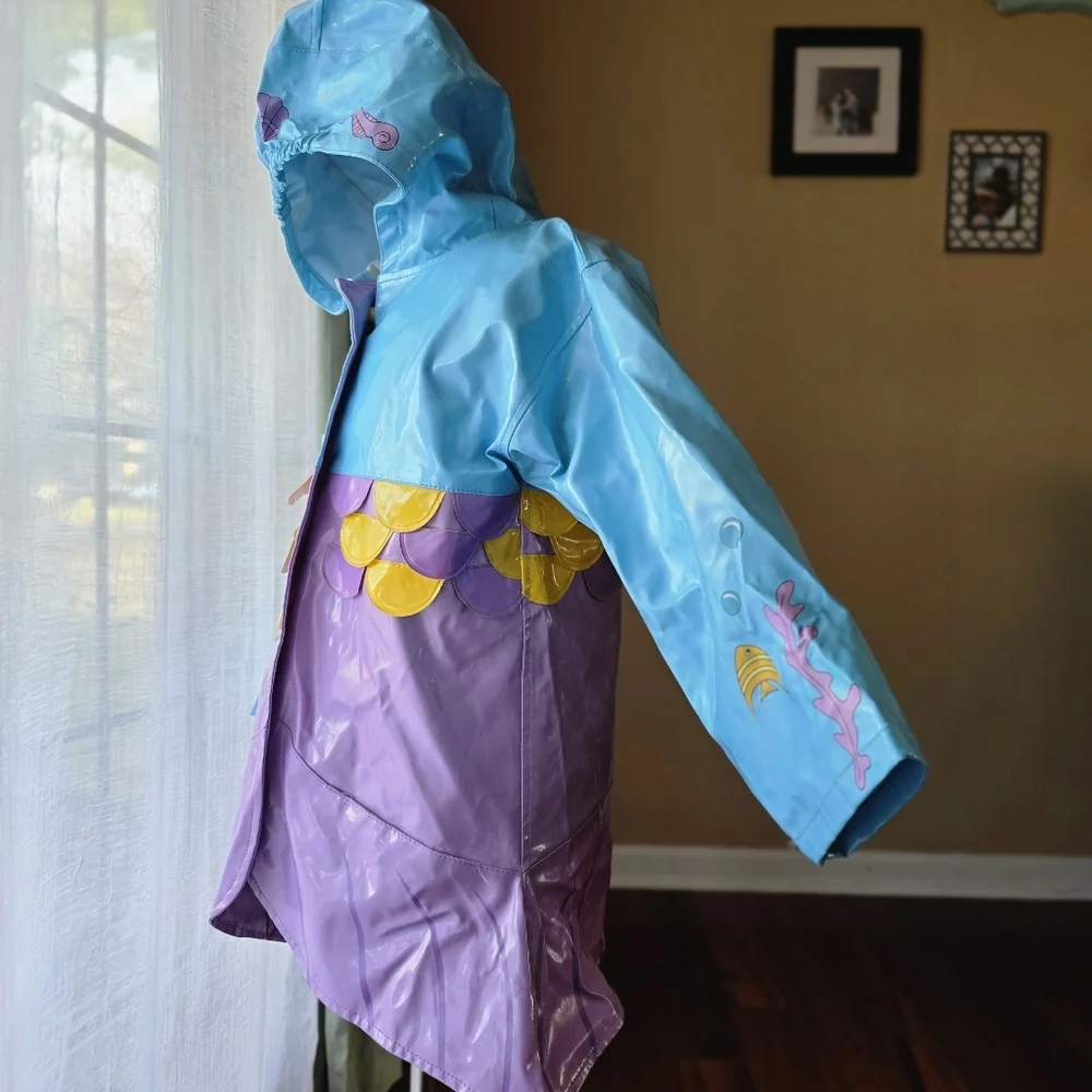 Kidorable Girls Mermaid‎ Raincoat Size 4/5